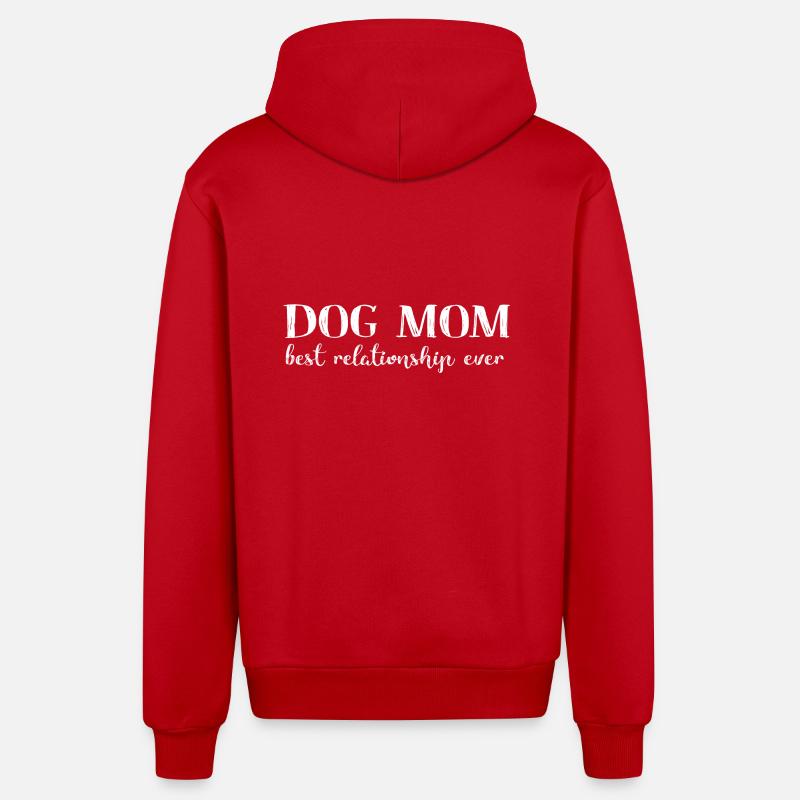 Chien chien - Veste à capuche bio décontractée fabriquée en UE - rouge