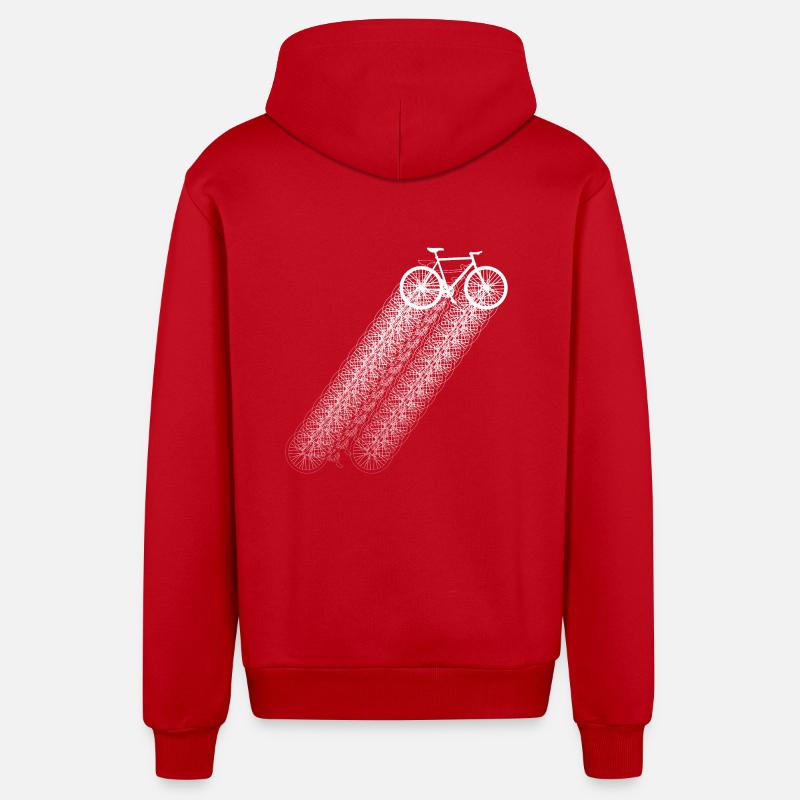 Vélo Cyclotourisme - Veste à capuche bio décontractée fabriquée en UE - rouge