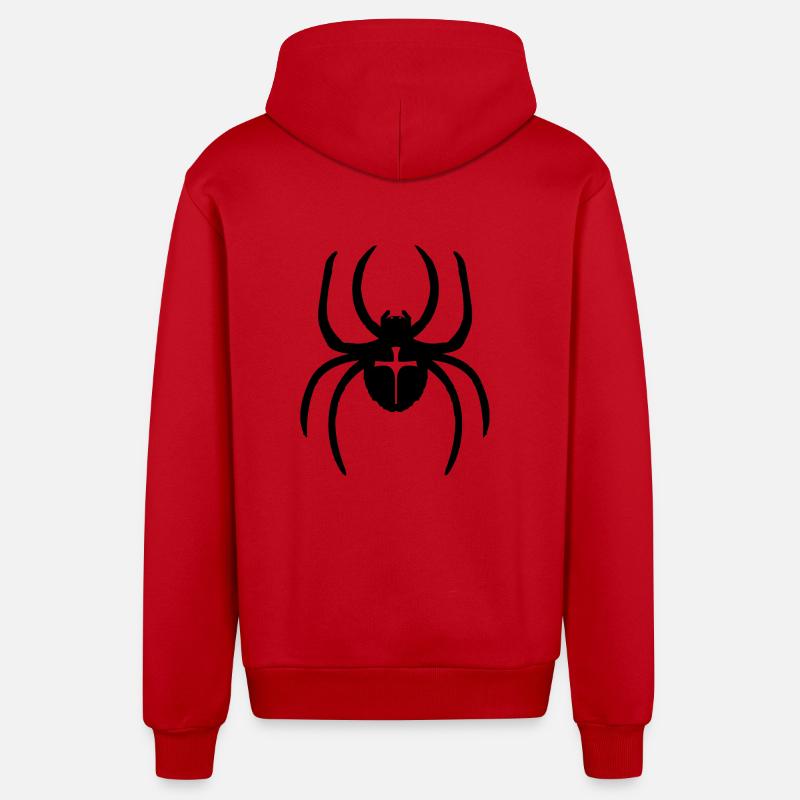 Araignée - Veste à capuche bio décontractée fabriquée en UE - rouge