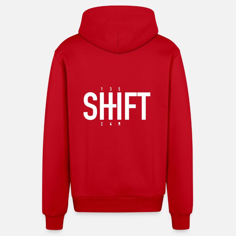 SHIFT - Auto design - Organic Relaxed Kapuzenjacke Made in EU - Rot