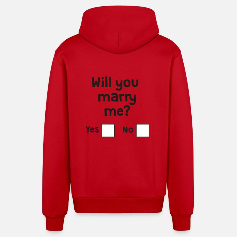 Will you marry me? - Organic Relaxed Kapuzenjacke Made in EU - Rot