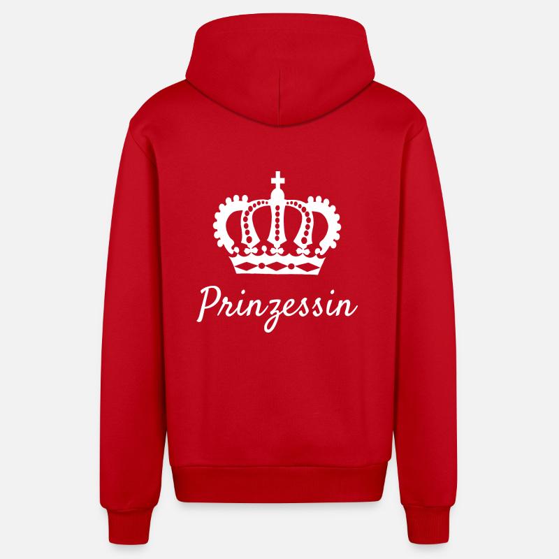 Couronne princesse - Veste à capuche bio décontractée fabriquée en UE - rouge