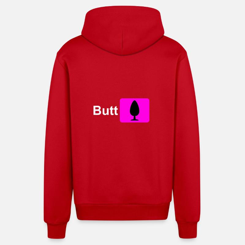 Butt Plug Icône Rose - Veste à capuche bio décontractée fabriquée en UE - rouge