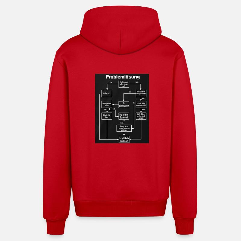 problem solving - Organic Relaxed Hooded Jacket Made in EU - red