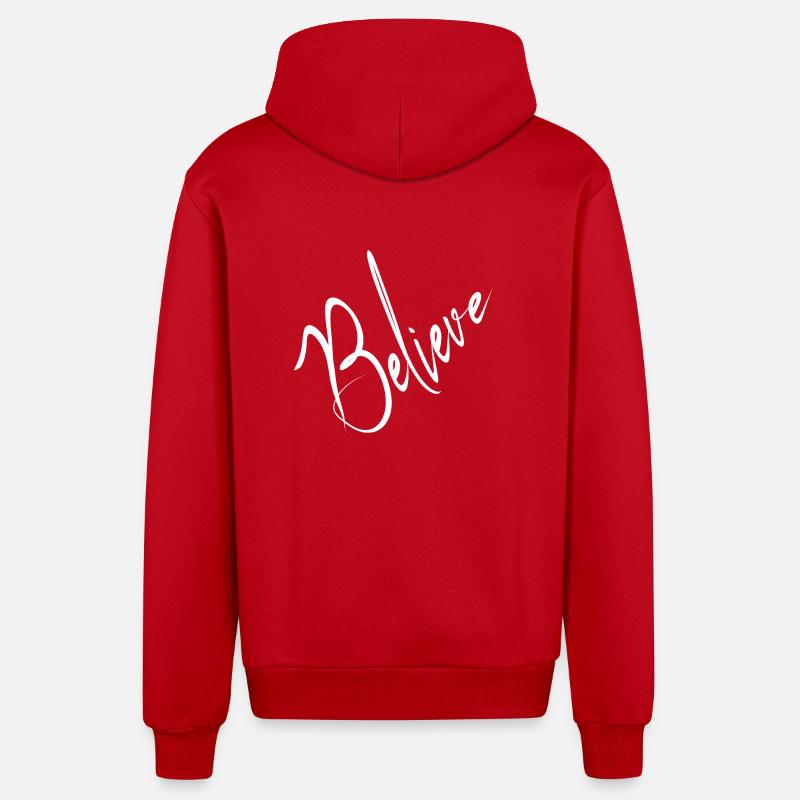 Glauben - Organic Relaxed Kapuzenjacke Made in EU - Rot