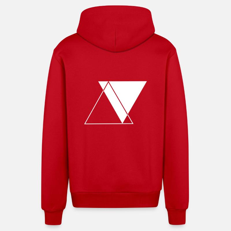 Triangle - Abstrait - Art - Veste à capuche bio décontractée fabriquée en UE - rouge