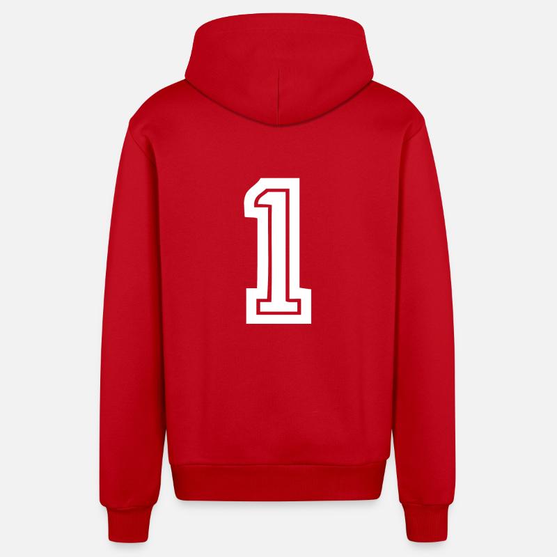 Eins 1 - Organic Relaxed Kapuzenjacke Made in EU - Rot