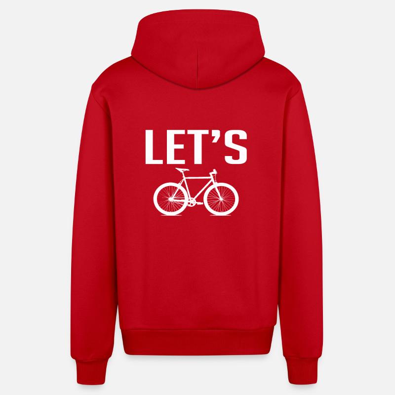 Vélo de vélo - Veste à capuche bio décontractée fabriquée en UE - rouge