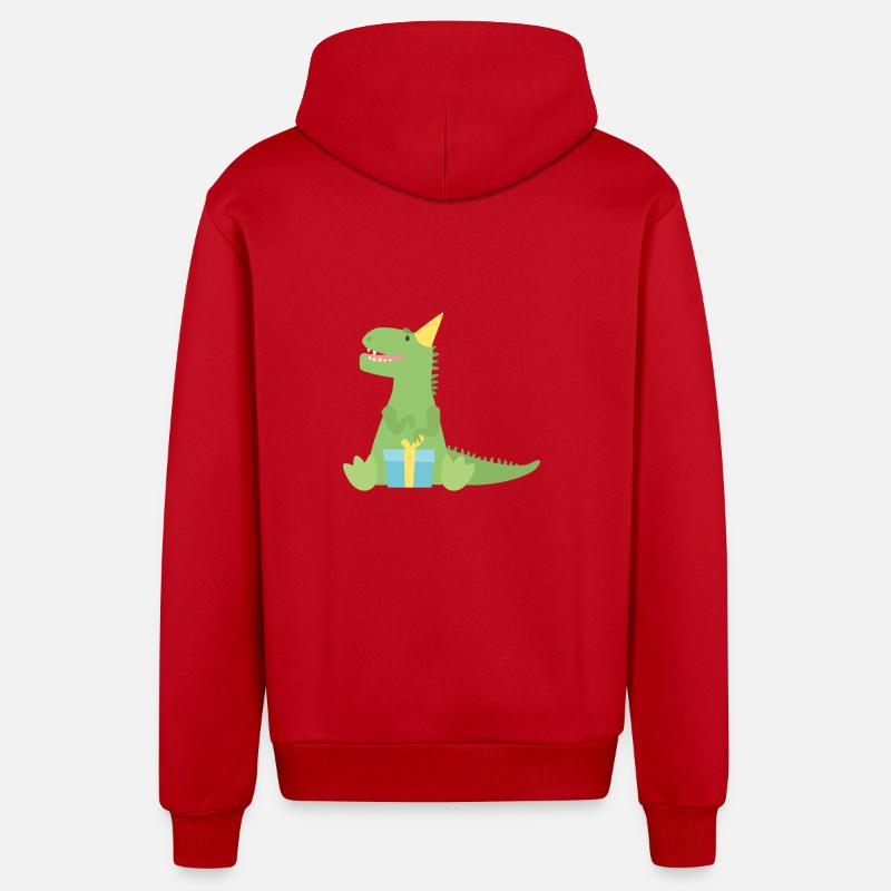 T Rex cadeau d’anniversaire - Veste à capuche bio décontractée fabriquée en UE - rouge