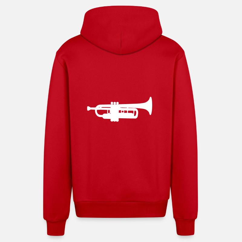 Trompette Blanc - Veste à capuche bio décontractée fabriquée en UE - rouge