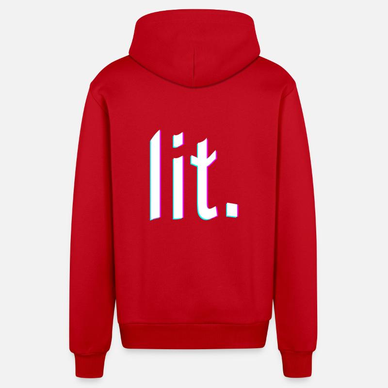 lit. problème de conception - Veste à capuche bio décontractée fabriquée en UE - rouge