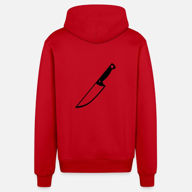 conception de couteau - Veste à capuche bio décontractée fabriquée en UE - rouge
