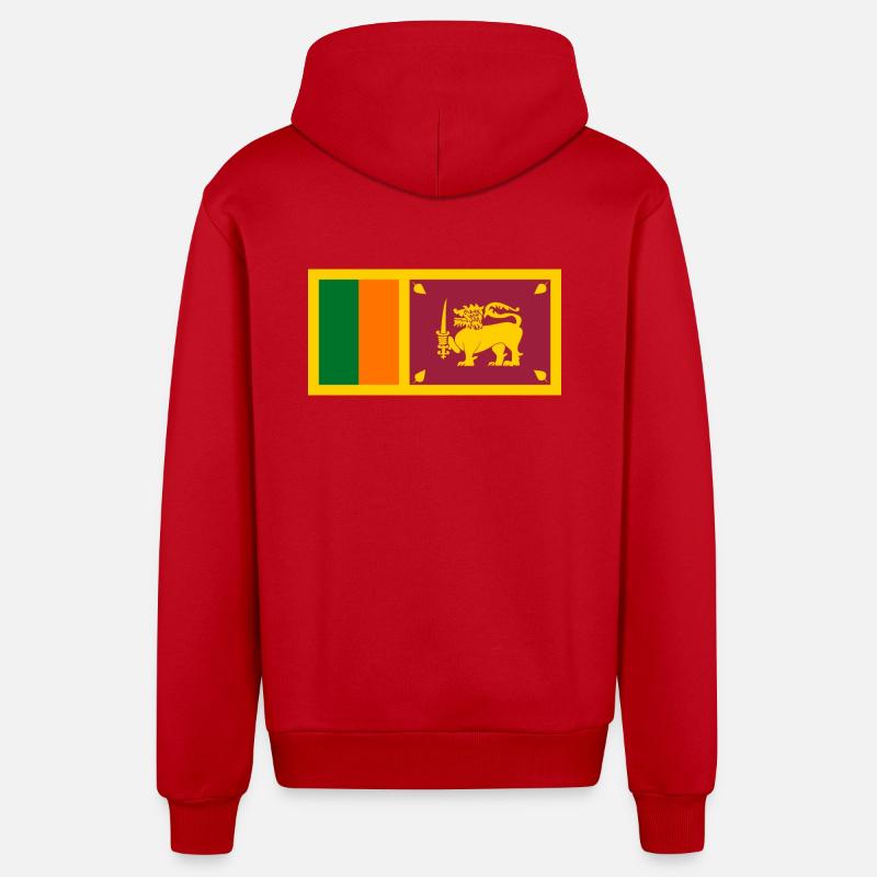Drapeau du Sri Lanka - Veste à capuche bio décontractée fabriquée en UE - rouge
