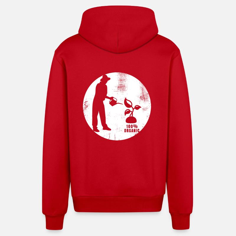 Bio Gärtner - Organic Relaxed Kapuzenjacke Made in EU - Rot