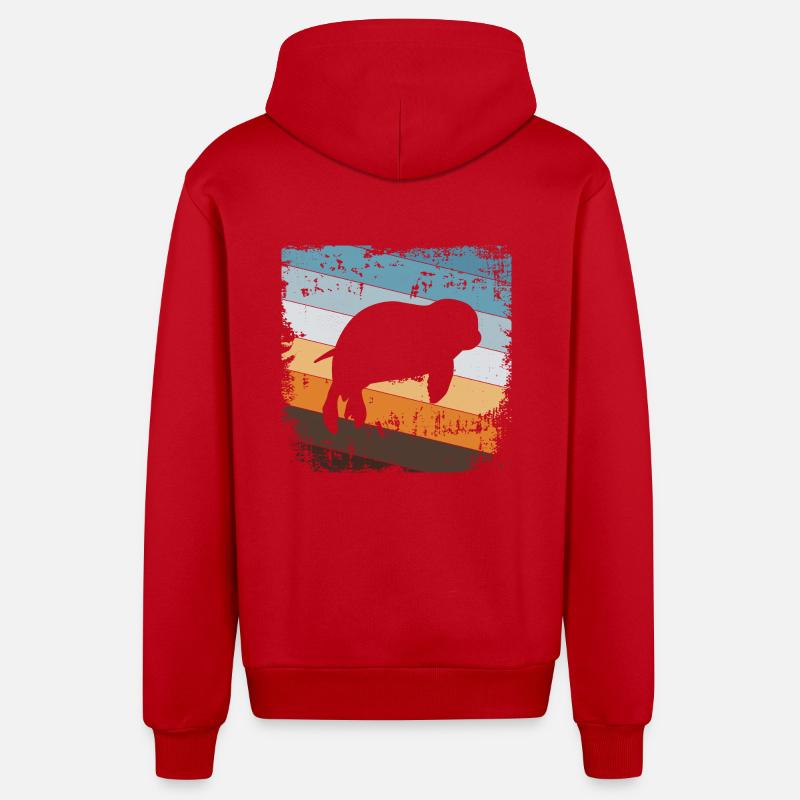 Phoque phoque - Veste à capuche bio décontractée fabriquée en UE - rouge