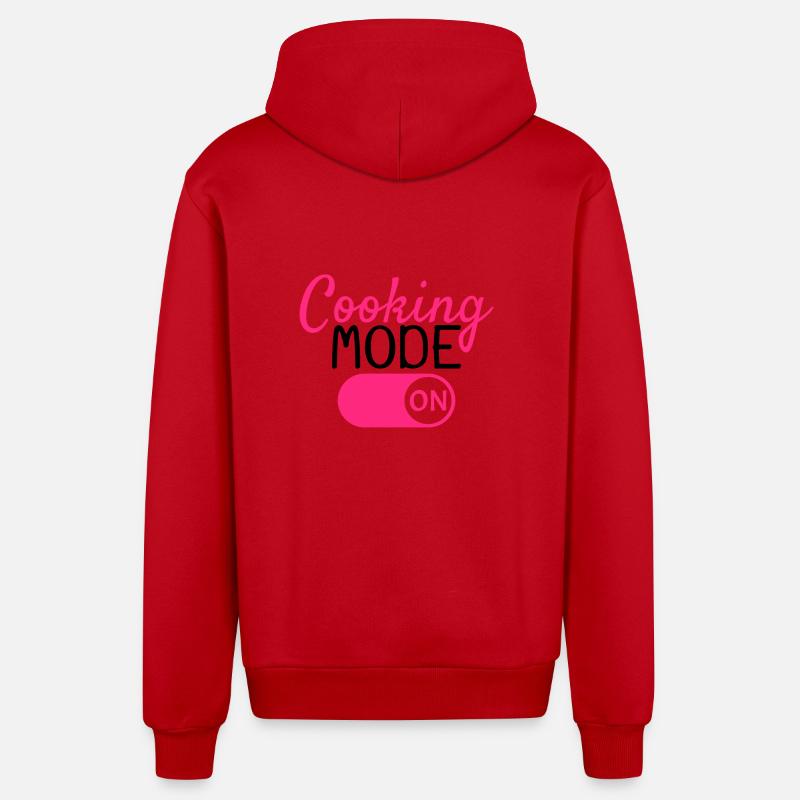 Cuisinier - Veste à capuche bio décontractée fabriquée en UE - rouge