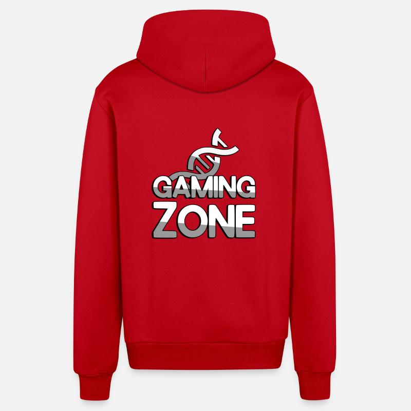ZONE DE JEU + ADN - Jeux - Veste à capuche bio décontractée fabriquée en UE - rouge