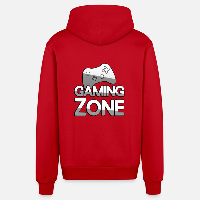 GAMING ZONE + Controller - Gaming - Organic Relaxed Kapuzenjacke Made in EU - Rot
