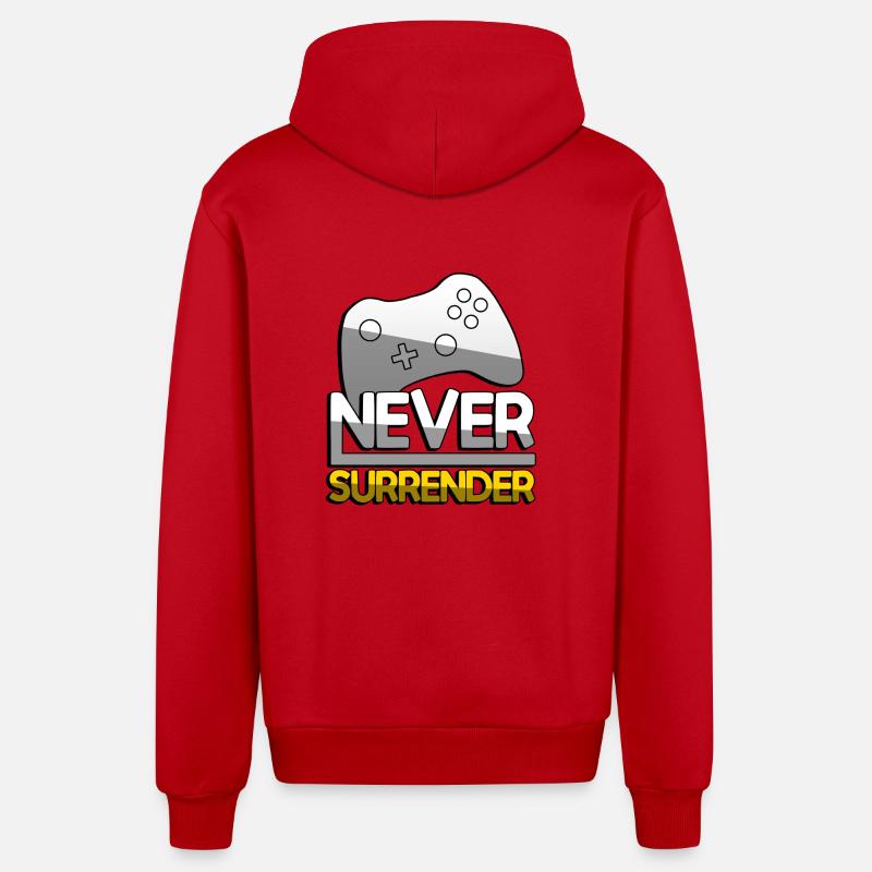 NEVER SURRENDER (Jaune) + Contrôleur - Jeux - Veste à capuche bio décontractée fabriquée en UE - rouge