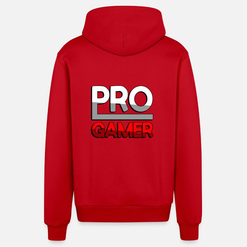 PRO GAMER (Rouge) - Jeux - Veste à capuche bio décontractée fabriquée en UE - rouge