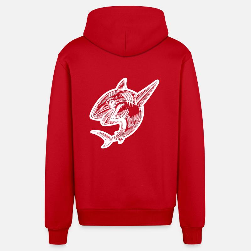 Petit requin dabbing mignon - Dabbing Shark - Veste à capuche bio décontractée fabriquée en UE - rouge