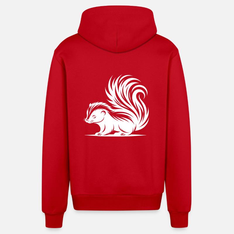 Mignon bébé mouffette câlin - Veste à capuche bio décontractée fabriquée en UE - rouge