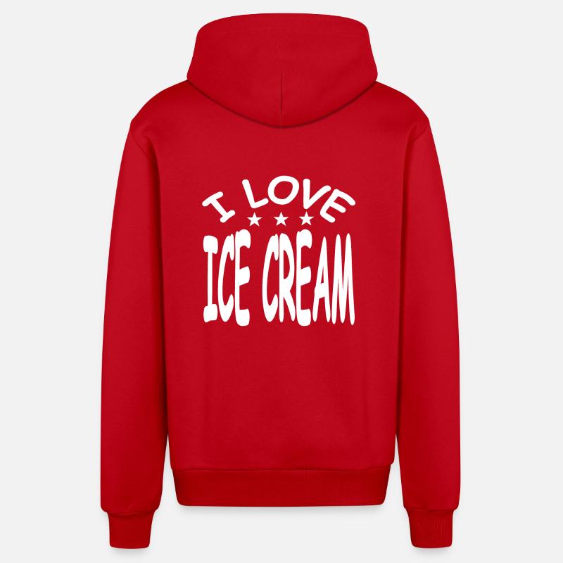 Glace - Veste à capuche bio décontractée fabriquée en UE - rouge