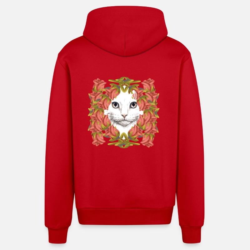 Chat Chats Chaton Anniversaire - Veste à capuche bio décontractée fabriquée en UE - rouge