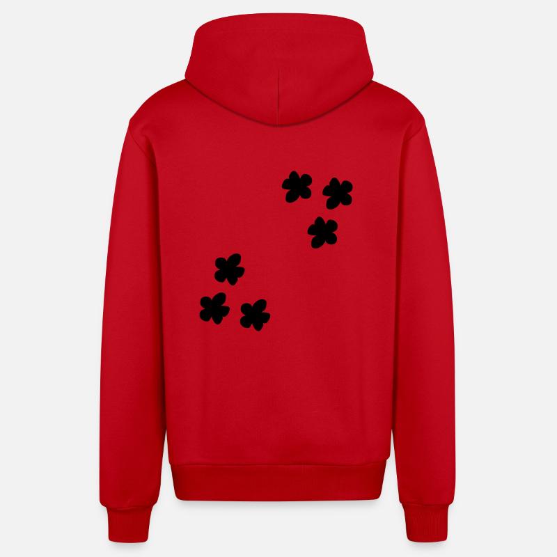 Fleurs, Fleur, Plante, Forme, - Veste à capuche bio décontractée fabriquée en UE - rouge