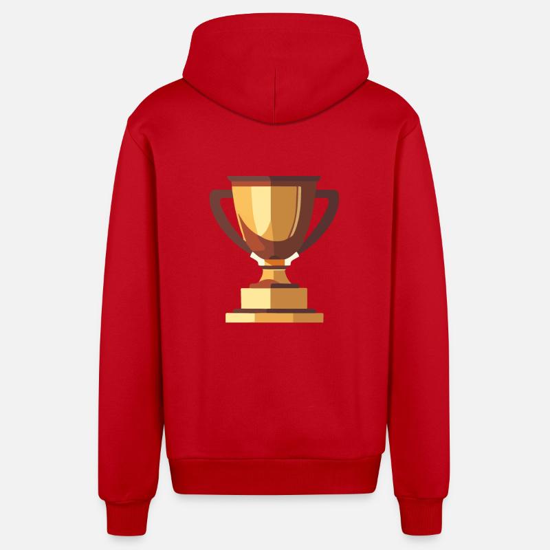 Gewinner Trophäe Gold - Organic Relaxed Kapuzenjacke Made in EU - Rot