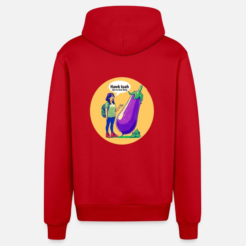 Spricht man mit Gemüse? - Organic Relaxed Kapuzenjacke Made in EU - Rot
