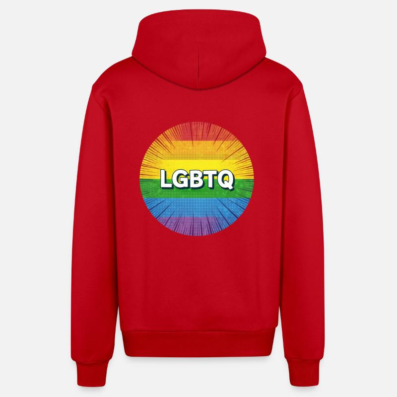 LGBTQ - Veste à capuche bio décontractée fabriquée en UE - rouge