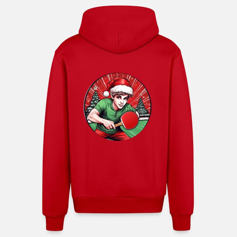 Ping-pong elfe de Noël - Veste à capuche bio décontractée fabriquée en UE - rouge