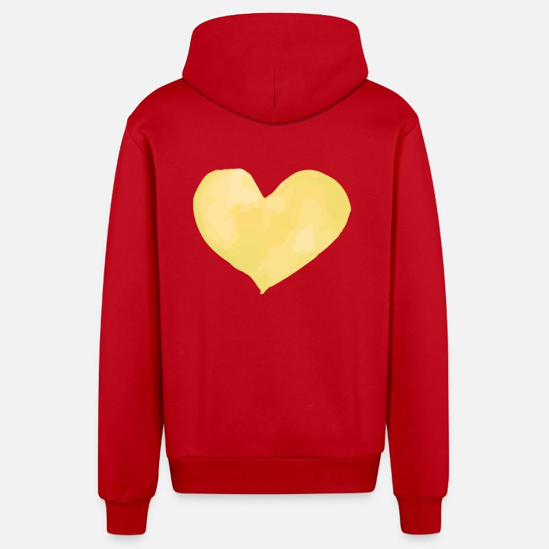 Cœur Amour Dans L’amour - Veste à capuche bio décontractée fabriquée en UE - rouge