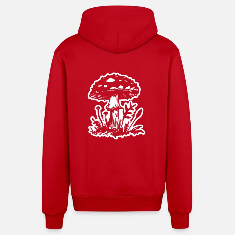 Cueilleur de champignons - Veste à capuche bio décontractée fabriquée en UE - rouge