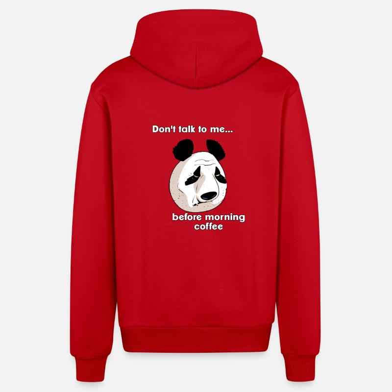 Le café du matin (version anglophone) - Veste à capuche bio décontractée fabriquée en UE - rouge