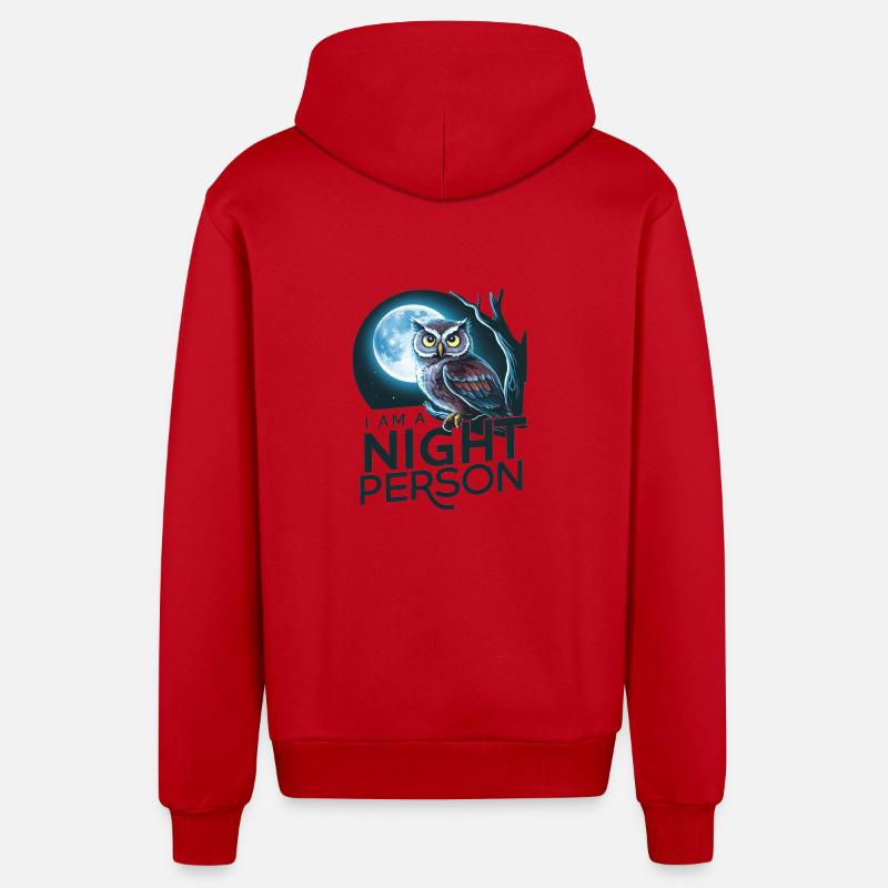 Ich bin ein Nachtmensch. - Organic Relaxed Kapuzenjacke Made in EU - Rot