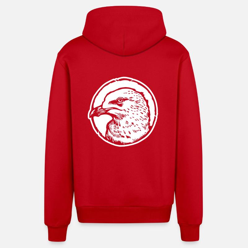 Möwe - Organic Relaxed Kapuzenjacke Made in EU - Rot