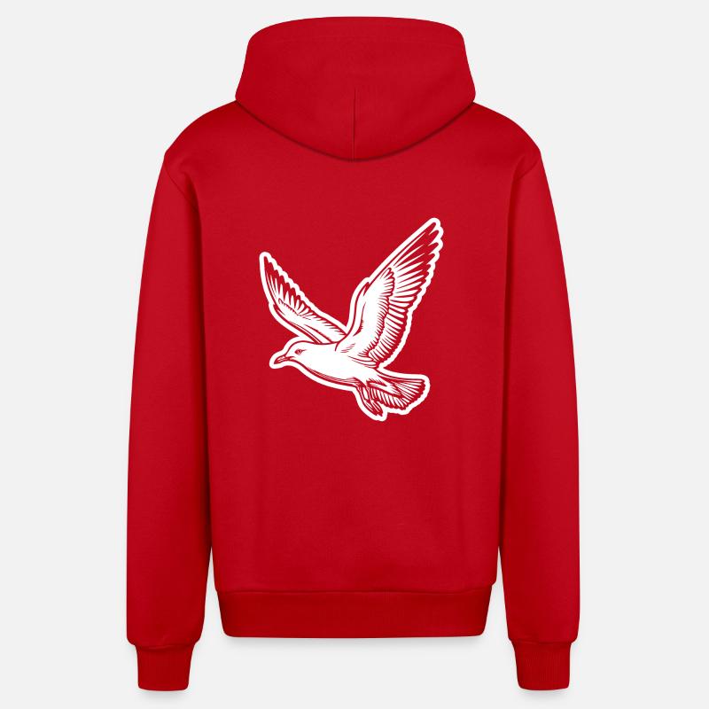 Möwe - Organic Relaxed Kapuzenjacke Made in EU - Rot