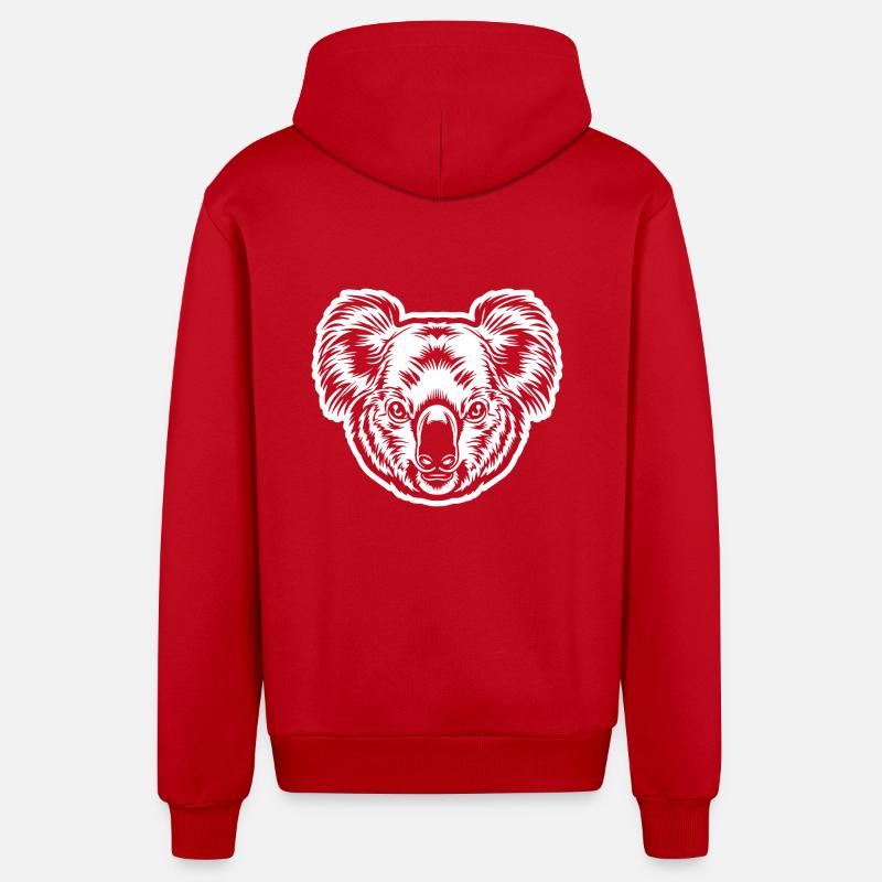 Koala - Veste à capuche bio décontractée fabriquée en UE - rouge