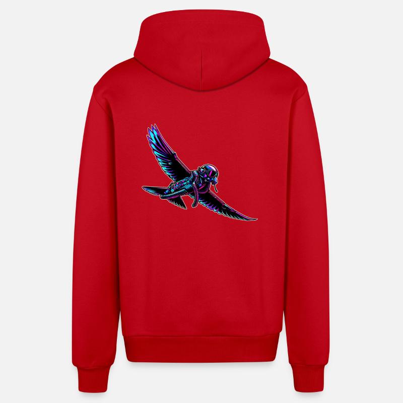 Adler Pilote de chasse - Veste à capuche bio décontractée fabriquée en UE - rouge