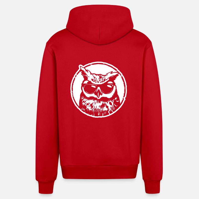 Eule - Organic Relaxed Kapuzenjacke Made in EU - Rot