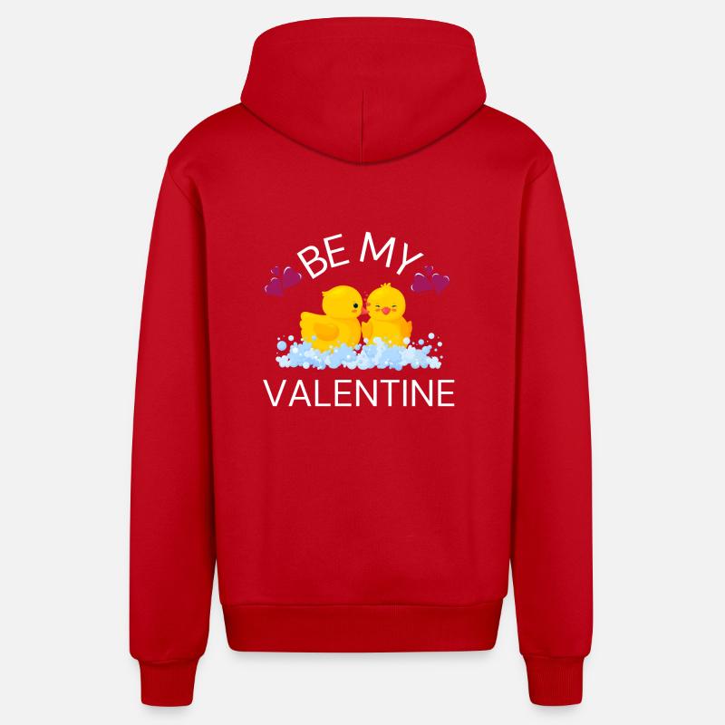 Par mon Valentin - Veste à capuche bio décontractée fabriquée en UE - rouge