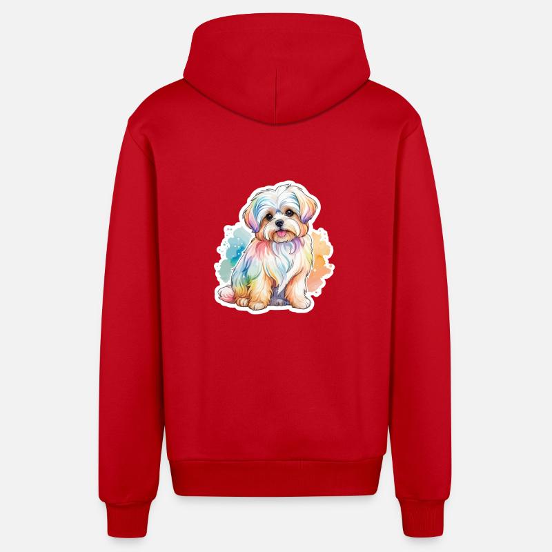 Aquarelles de Malteser - Veste à capuche bio décontractée fabriquée en UE - rouge