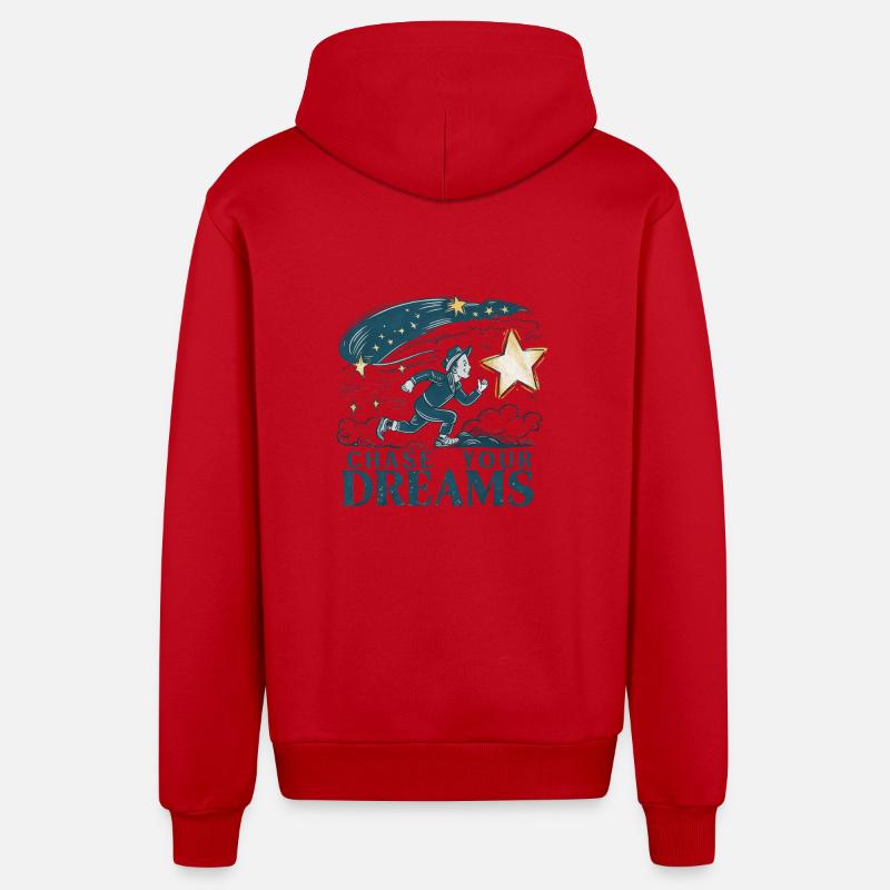 Poursuivez vos rêves - Veste à capuche bio décontractée fabriquée en UE - rouge