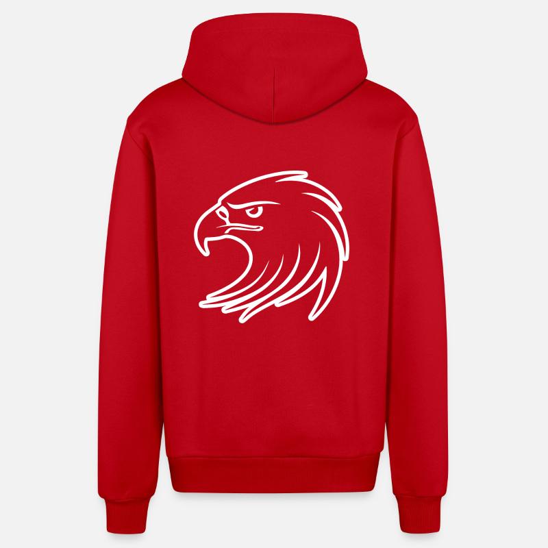 Aigle Tête d’aigle - Veste à capuche bio décontractée fabriquée en UE - rouge