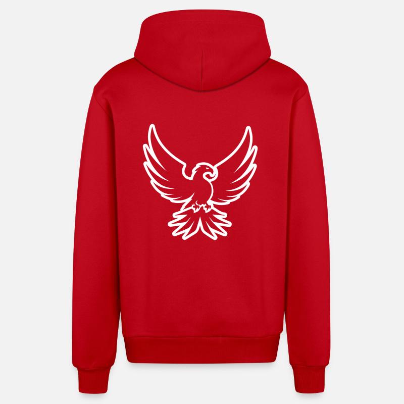 Aigle Tête d’aigle - Veste à capuche bio décontractée fabriquée en UE - rouge