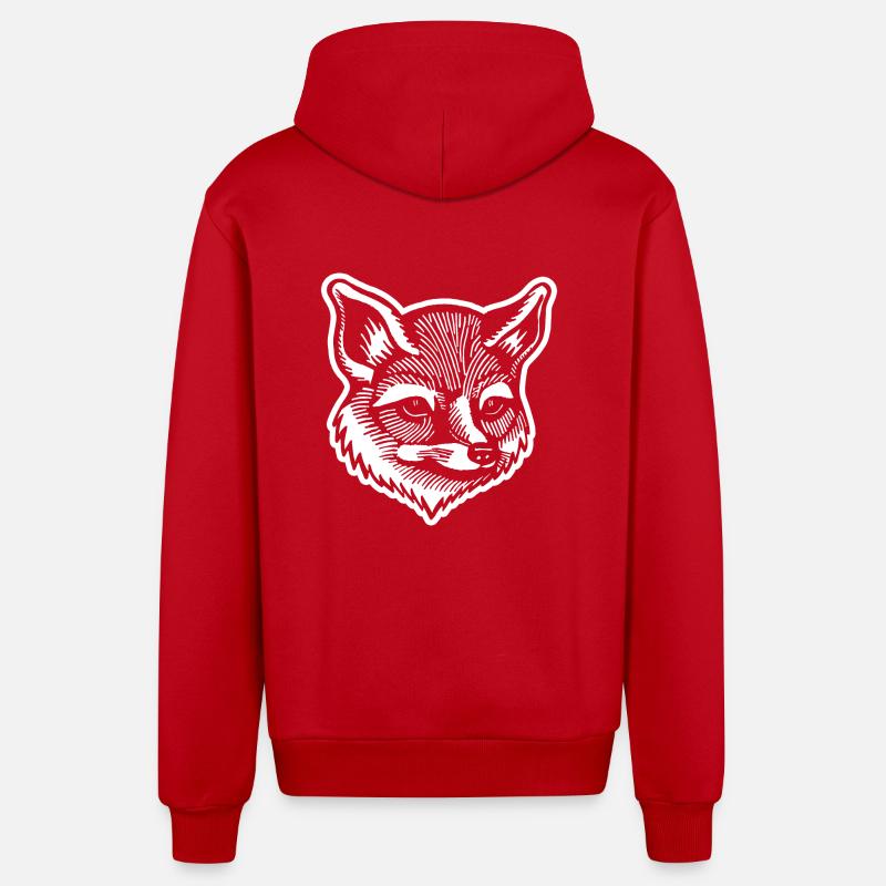 Renards Renards - Veste à capuche bio décontractée fabriquée en UE - rouge