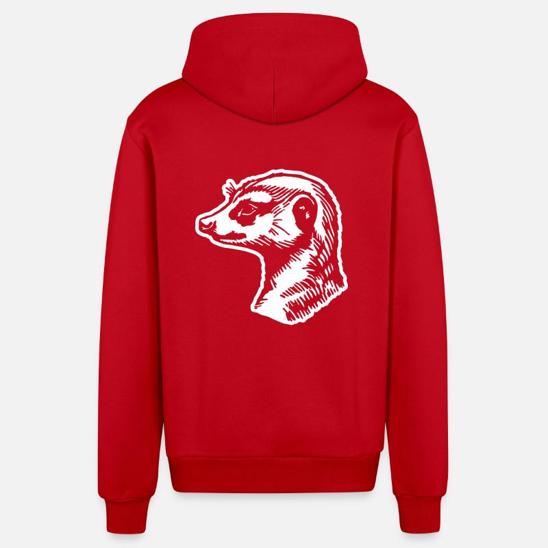 Suricate - Veste à capuche bio décontractée fabriquée en UE - rouge