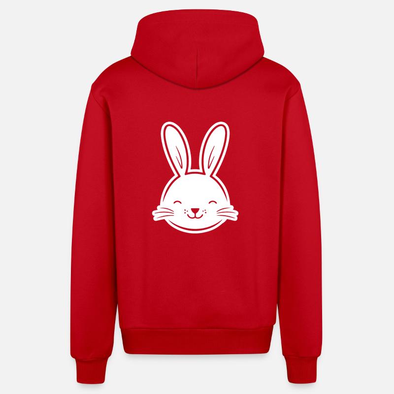 Lapin Lapin - Veste à capuche bio décontractée fabriquée en UE - rouge